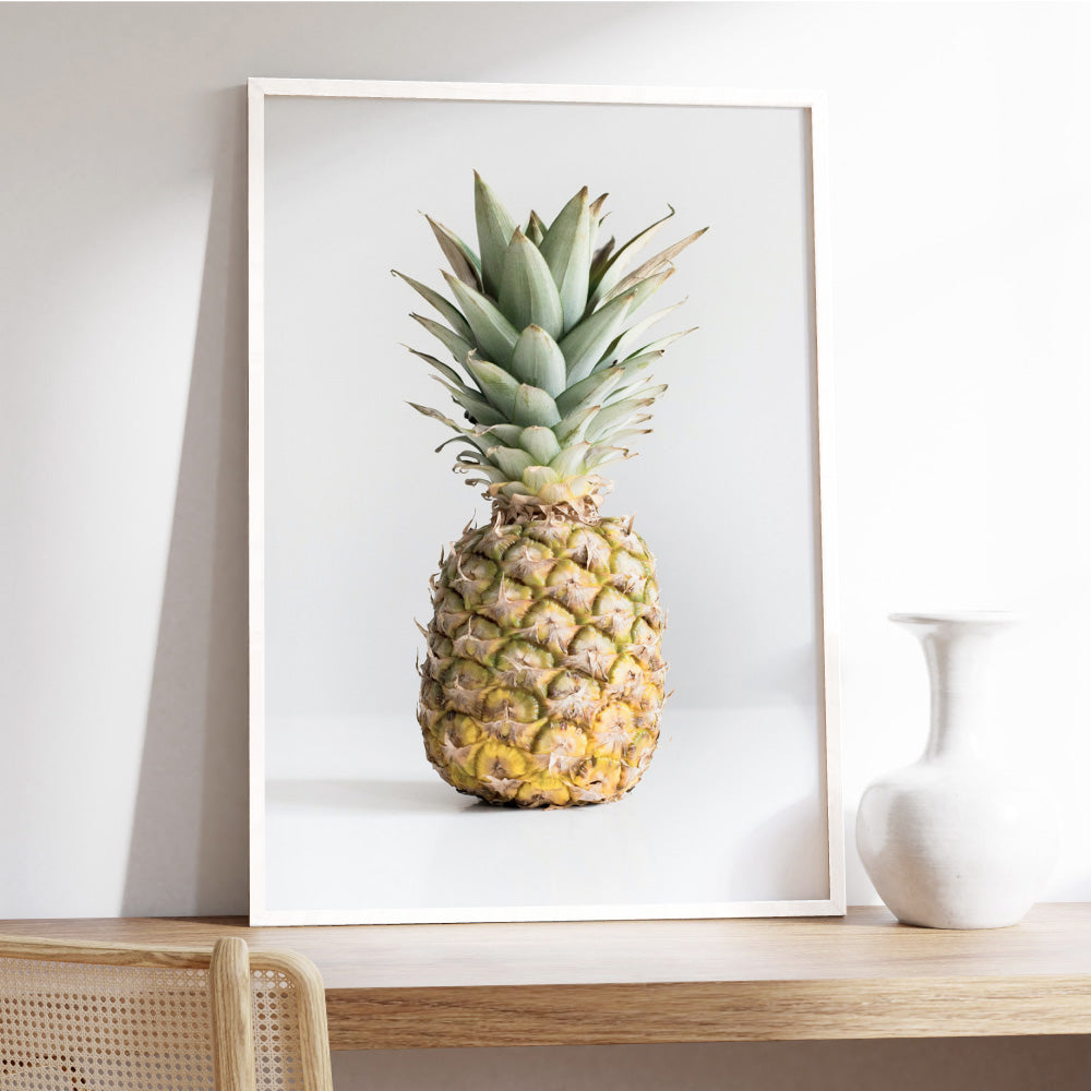 Lone Pinapple - Art Print, Poster, Stretched Canvas or Framed Wall Art Prints, shown framed in a room