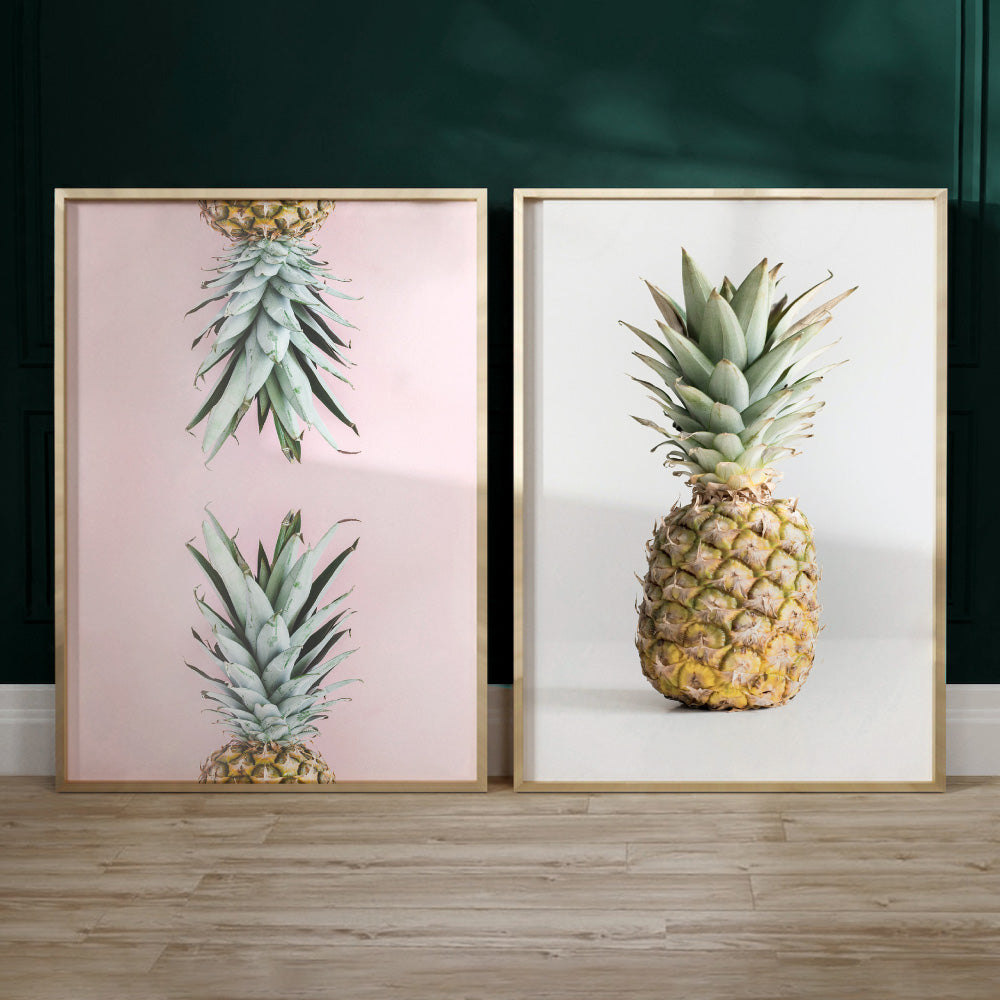Lone Pinapple - Art Print, Poster, Stretched Canvas or Framed Wall Art, shown framed in a home interior space
