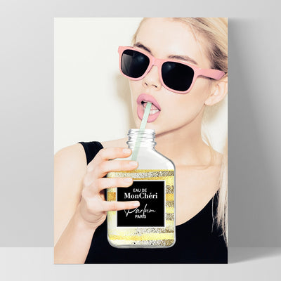 Take a Sip of Parfum - Art Print, Poster, Stretched Canvas, or Framed Wall Art Print, shown as a stretched canvas or poster without a frame