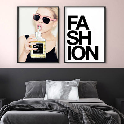 Take a Sip of Parfum - Art Print, Poster, Stretched Canvas or Framed Wall Art, shown framed in a home interior space