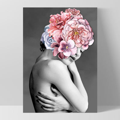 Floral Crown I - Art Print, Poster, Stretched Canvas, or Framed Wall Art Print, shown as a stretched canvas or poster without a frame