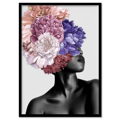 Floral Crown II - Art Print, Poster, Stretched Canvas, or Framed Wall Art Print, shown in a black frame