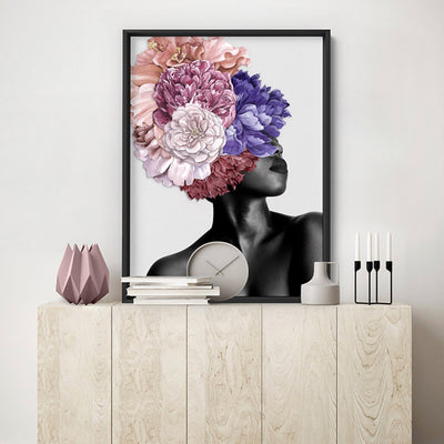 Floral Crown II - Art Print, Poster, Stretched Canvas or Framed Wall Art, shown framed in a room