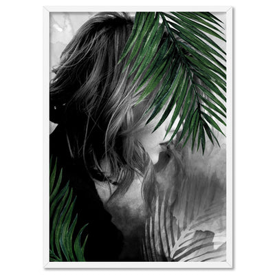 Hideaway in the Palms - Art Print, Poster, Stretched Canvas, or Framed Wall Art Print, shown in a white frame