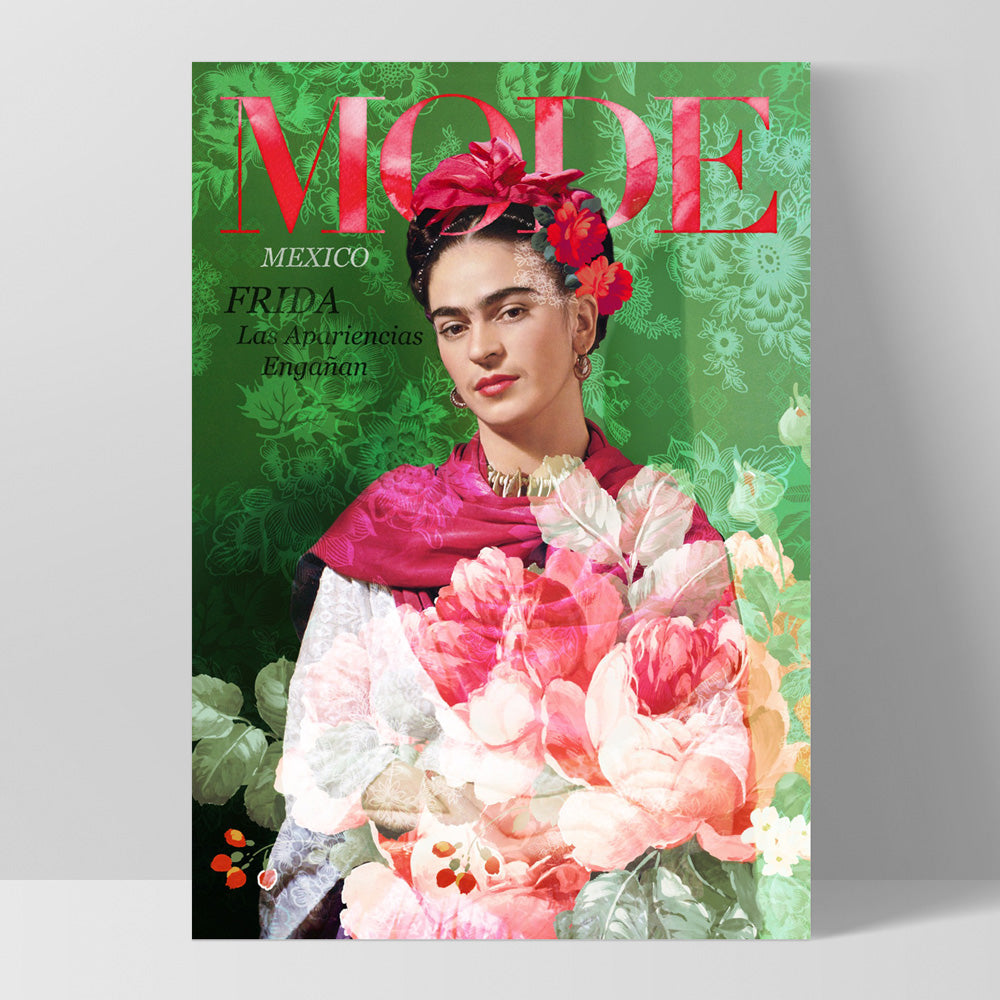 Mode Frida Kahlo Botanicals - Art Print, Poster, Stretched Canvas, or Framed Wall Art Print, shown as a stretched canvas or poster without a frame