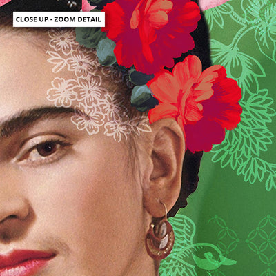 Mode Frida Kahlo Botanicals - Art Print, Poster, Stretched Canvas or Framed Wall Art, Close up View of Print Resolution