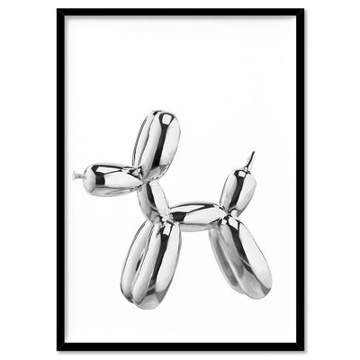 Balloon Dog Chromie - Art Print, Poster, Stretched Canvas, or Framed Wall Art Print, shown in a black frame