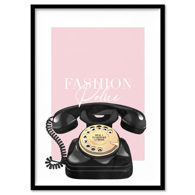Fashion Police Speed Dial  - Art Print, Poster, Stretched Canvas, or Framed Wall Art Print, shown in a black frame