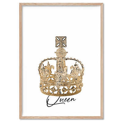 Crowned Queen - Art Print, Poster, Stretched Canvas, or Framed Wall Art Print, shown in a natural timber frame