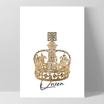 Crowned Queen - Art Print, Poster, Stretched Canvas, or Framed Wall Art Print, shown as a stretched canvas or poster without a frame