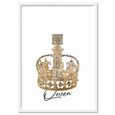 Crowned Queen - Art Print, Poster, Stretched Canvas, or Framed Wall Art Print, shown in a white frame