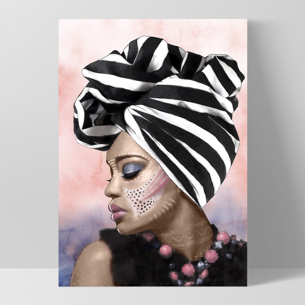 Imani Portrait II - Art Print by Vanessa, Poster, Stretched Canvas, or Framed Wall Art Print, shown as a stretched canvas or poster without a frame