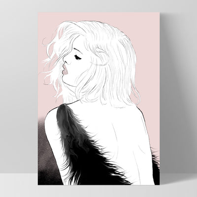 Fashion Illustration | Olivia - Art Print by Vanessa, Poster, Stretched Canvas, or Framed Wall Art Print, shown as a stretched canvas or poster without a frame