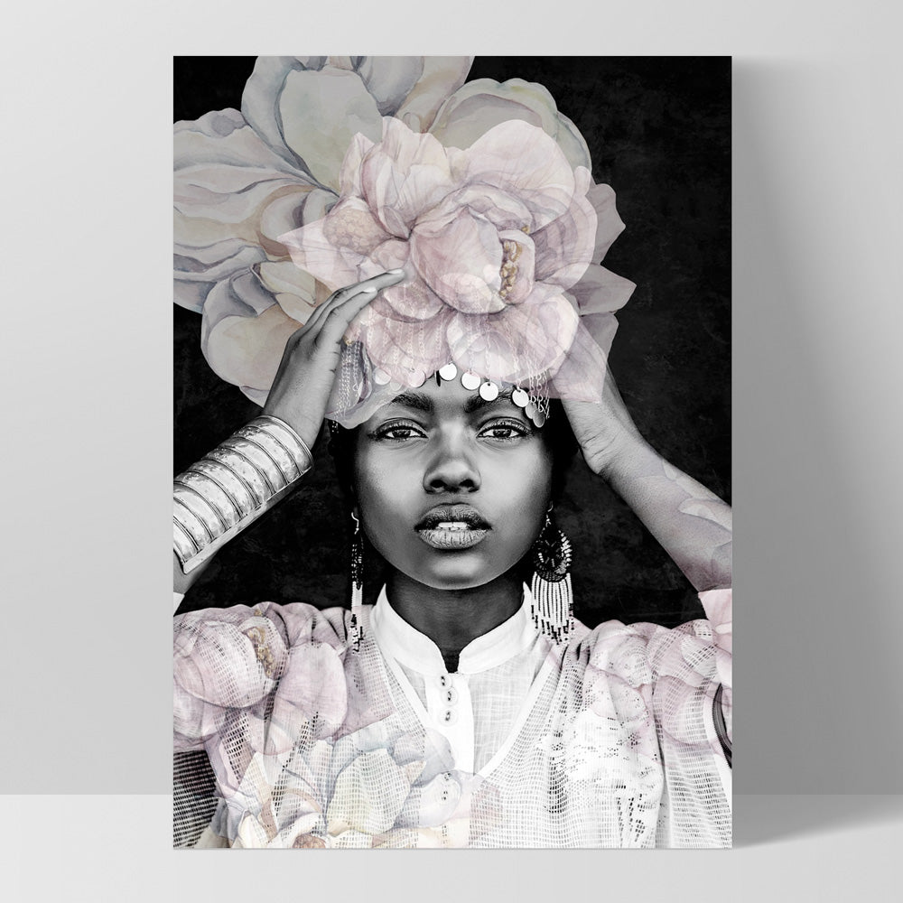 Strike a Pose in Bloom III - Art Print, Poster, Stretched Canvas, or Framed Wall Art Print, shown as a stretched canvas or poster without a frame