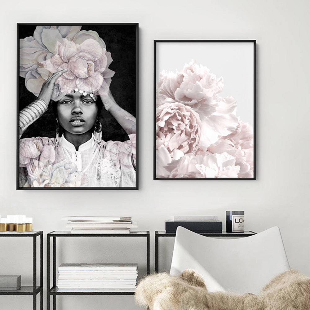 Strike a Pose in Bloom III - Art Print, Poster, Stretched Canvas or Framed Wall Art, shown framed in a home interior space