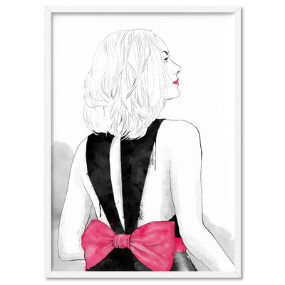 Fashion Illustration | Mia - Art Print by Vanessa, Poster, Stretched Canvas, or Framed Wall Art Print, shown in a white frame