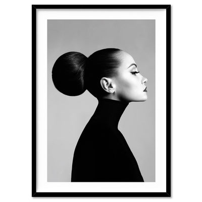 Sofia Silhouette - Art Print, Poster, Stretched Canvas, or Framed Wall Art Print, shown in a black frame