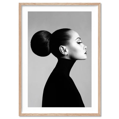 Sofia Silhouette - Art Print, Poster, Stretched Canvas, or Framed Wall Art Print, shown in a natural timber frame