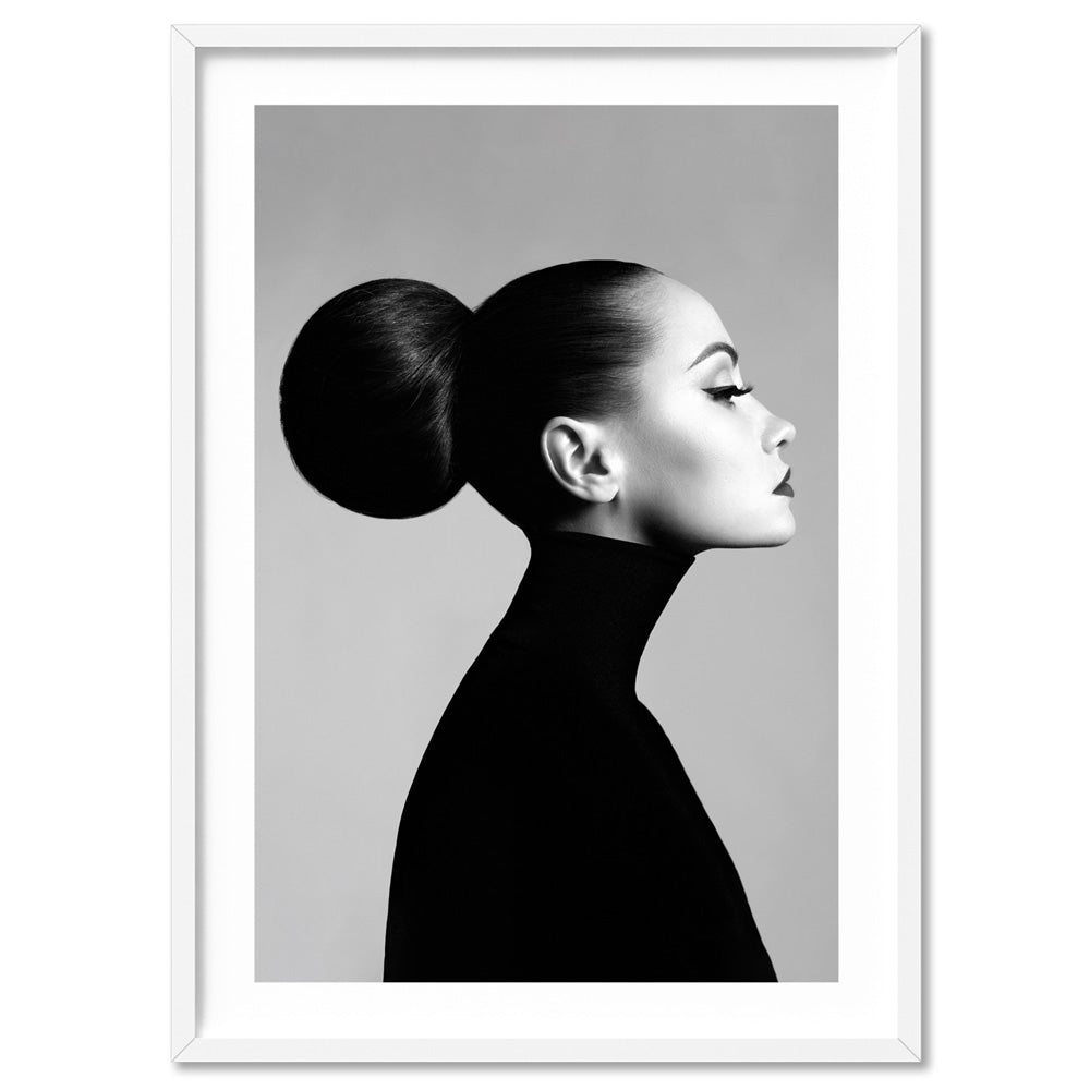 Sofia Silhouette - Art Print, Poster, Stretched Canvas, or Framed Wall Art Print, shown in a white frame