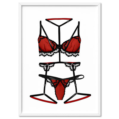 Lingerie | Scarlett - Art Print, Poster, Stretched Canvas, or Framed Wall Art Print, shown in a white frame