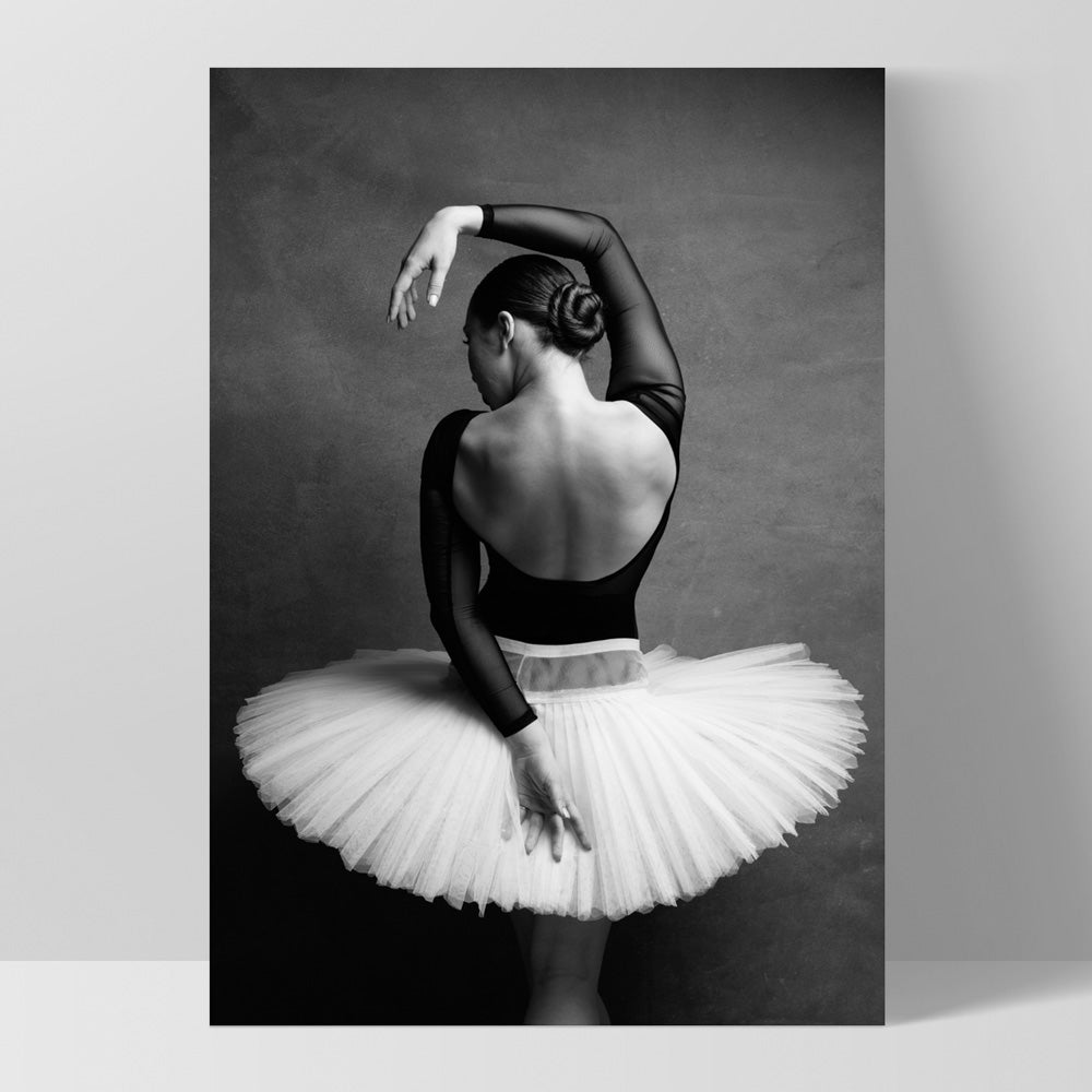 Ballerina Pose II - Art Print, Poster, Stretched Canvas, or Framed Wall Art Print, shown as a stretched canvas or poster without a frame