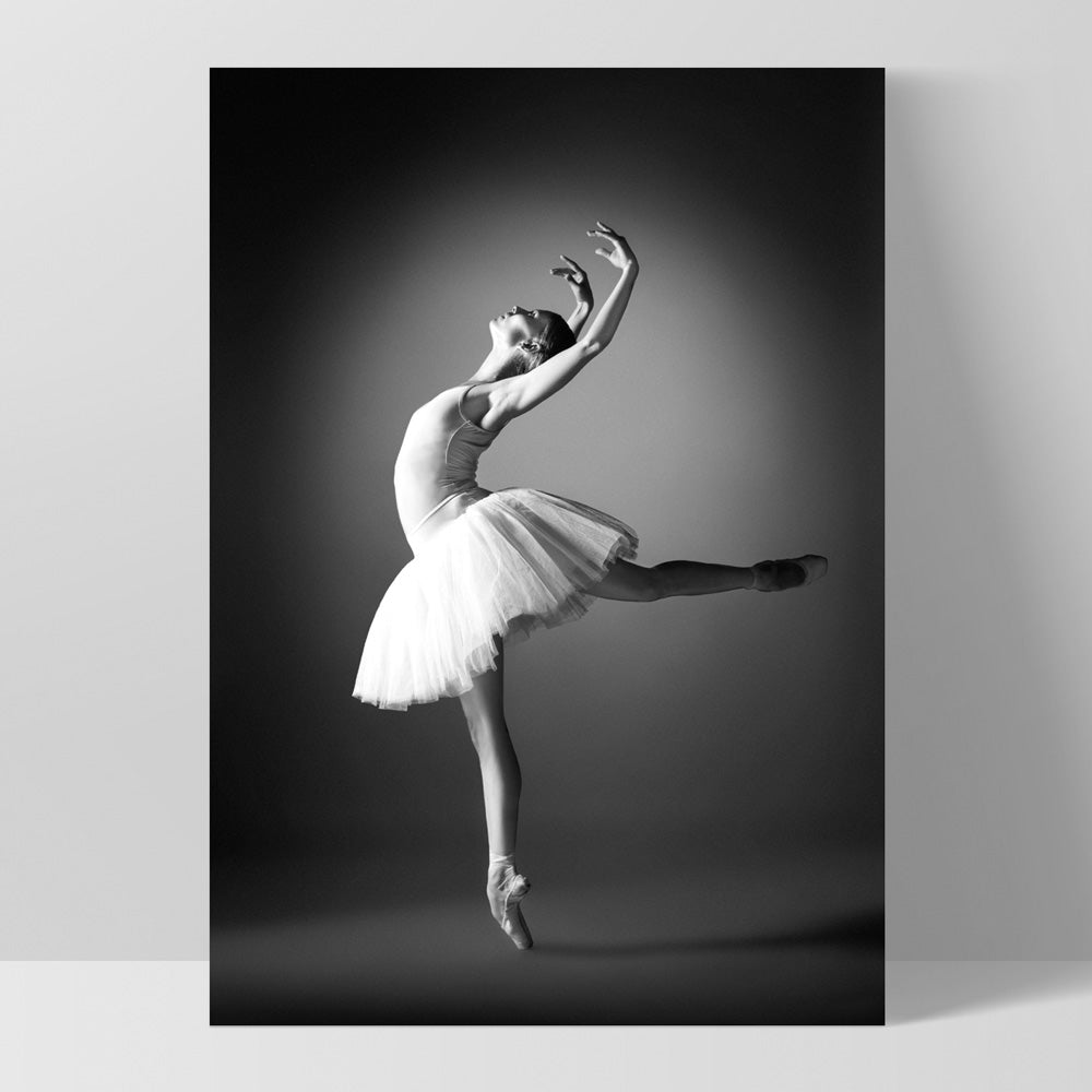 Ballerina Pose IV - Art Print, Poster, Stretched Canvas, or Framed Wall Art Print, shown as a stretched canvas or poster without a frame