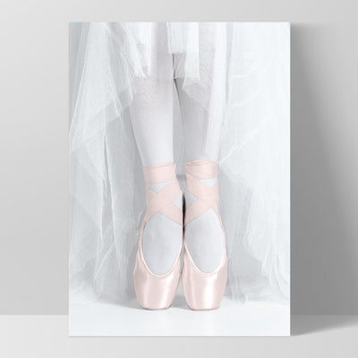 Pink Slippers - Art Print, Poster, Stretched Canvas, or Framed Wall Art Print, shown as a stretched canvas or poster without a frame