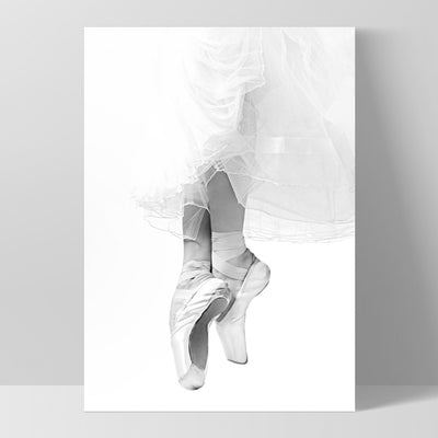 Ballerina Tiptoes I - Art Print, Poster, Stretched Canvas, or Framed Wall Art Print, shown as a stretched canvas or poster without a frame