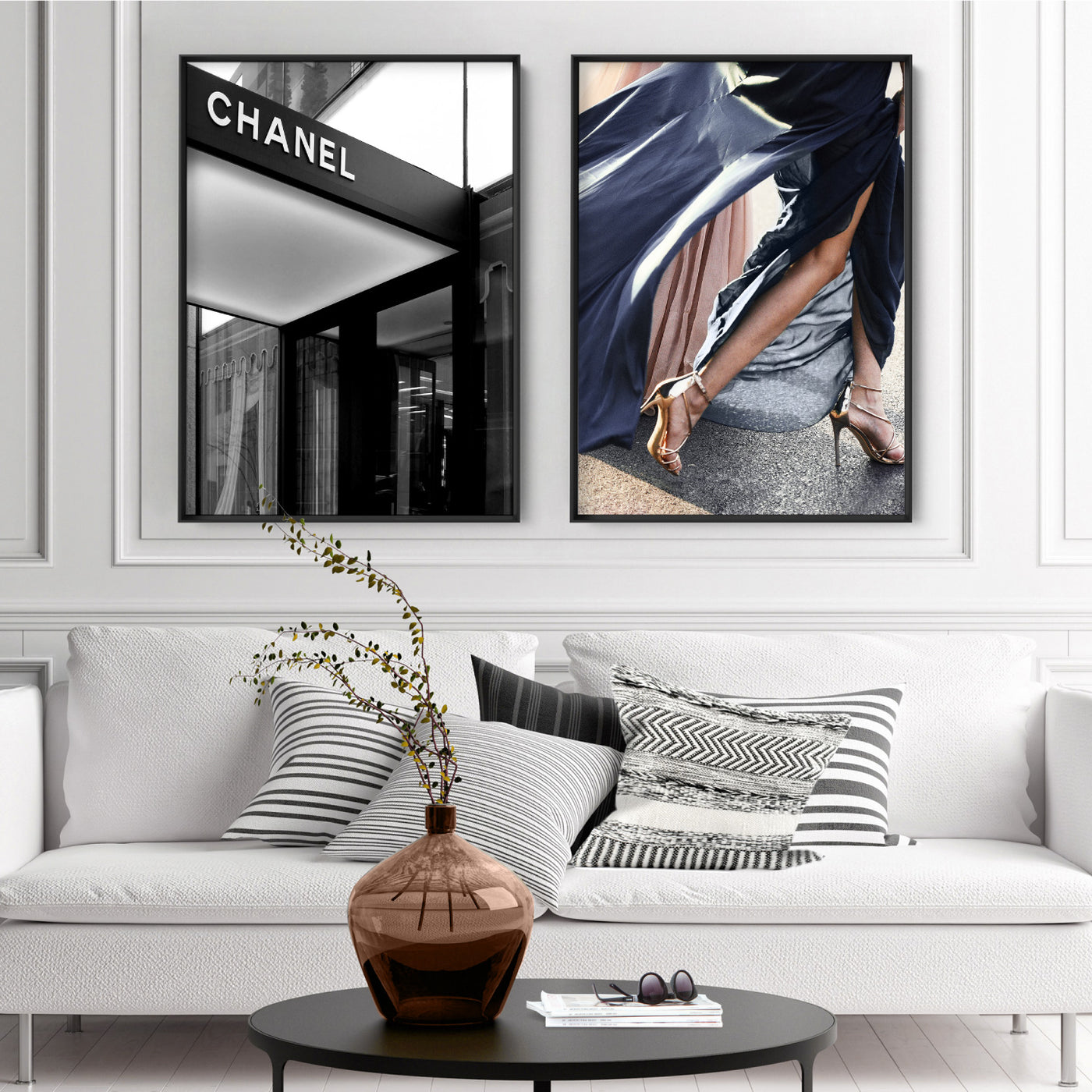 Semaine De La Mode III - Art Print, Poster, Stretched Canvas or Framed Wall Art, shown framed in a home interior space