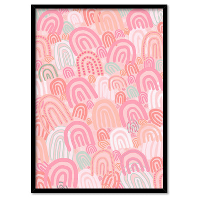 I am Female | Blush - Art Print by Leah Cummins, Poster, Stretched Canvas, or Framed Wall Art Print, shown in a black frame