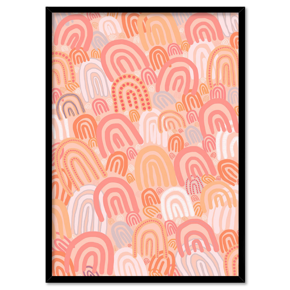 I am Female | Orange - Art Print by Leah Cummins, Poster, Stretched Canvas, or Framed Wall Art Print, shown in a black frame