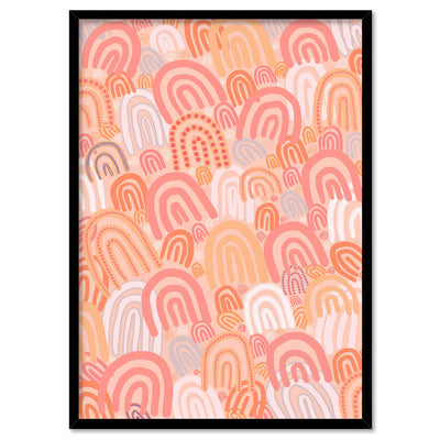 I am Female | Orange - Art Print by Leah Cummins, Poster, Stretched Canvas, or Framed Wall Art Print, shown in a black frame
