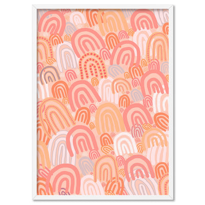 I am Female | Orange - Art Print by Leah Cummins, Poster, Stretched Canvas, or Framed Wall Art Print, shown in a white frame