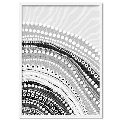 Blooming Female II B&W - Art Print by Leah Cummins, Poster, Stretched Canvas, or Framed Wall Art Print, shown in a white frame