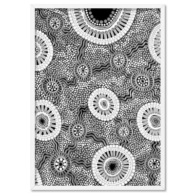 Connected Dreams II B&W - Art Print by Leah Cummins, Poster, Stretched Canvas, or Framed Wall Art Print, shown in a white frame