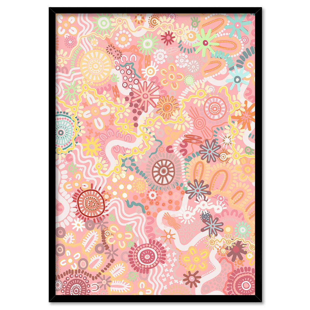 Country in Colour Pastels I - Art Print by Leah Cummins, Poster, Stretched Canvas, or Framed Wall Art Print, shown in a black frame