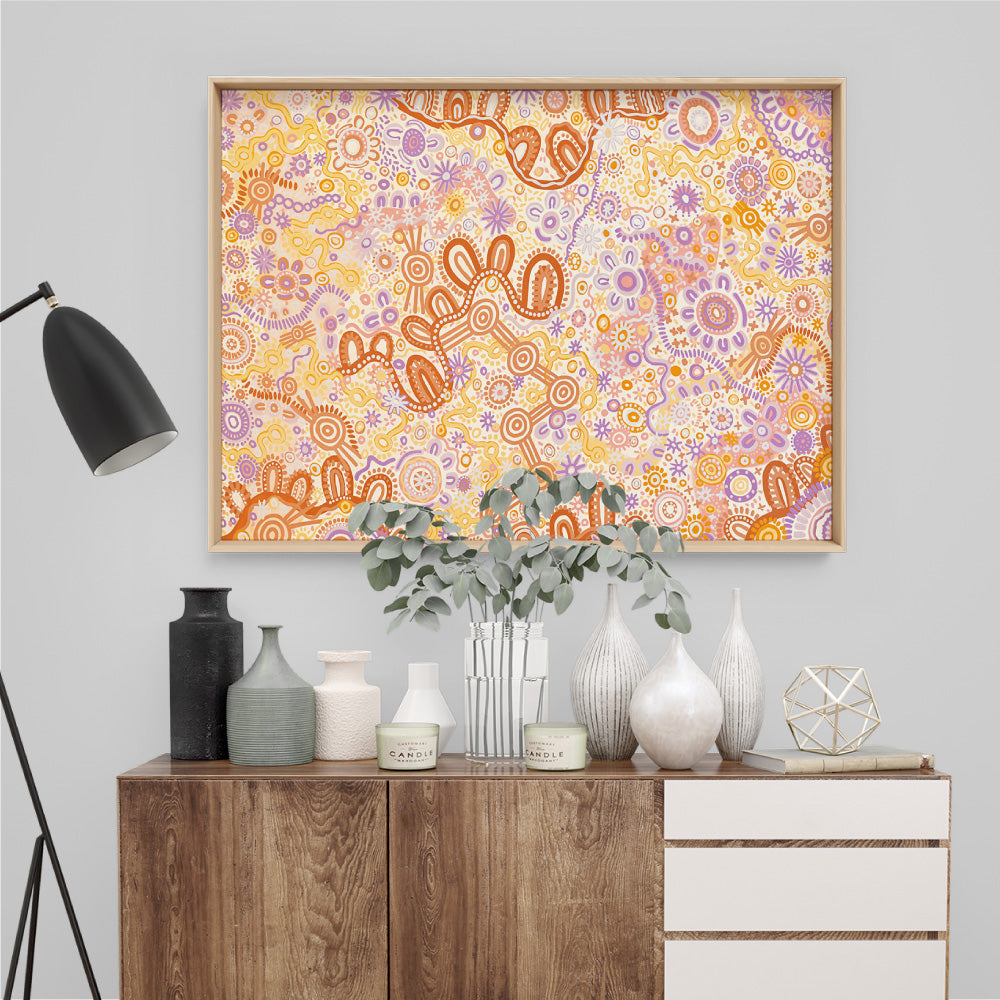 Country in Colour Landscape | Warm IV - Art Print by Leah Cummins, Poster, Stretched Canvas or Framed Wall Art Prints, shown framed in a room