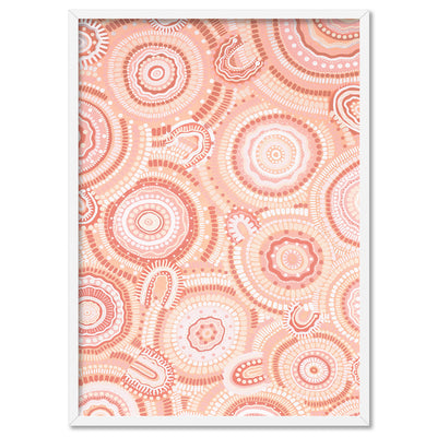 Gathering Bora Rings Pastel I - Art Print by Leah Cummins, Poster, Stretched Canvas, or Framed Wall Art Print, shown in a white frame