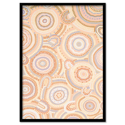 Gathering Bora Rings Pastel II - Art Print by Leah Cummins, Poster, Stretched Canvas, or Framed Wall Art Print, shown in a black frame