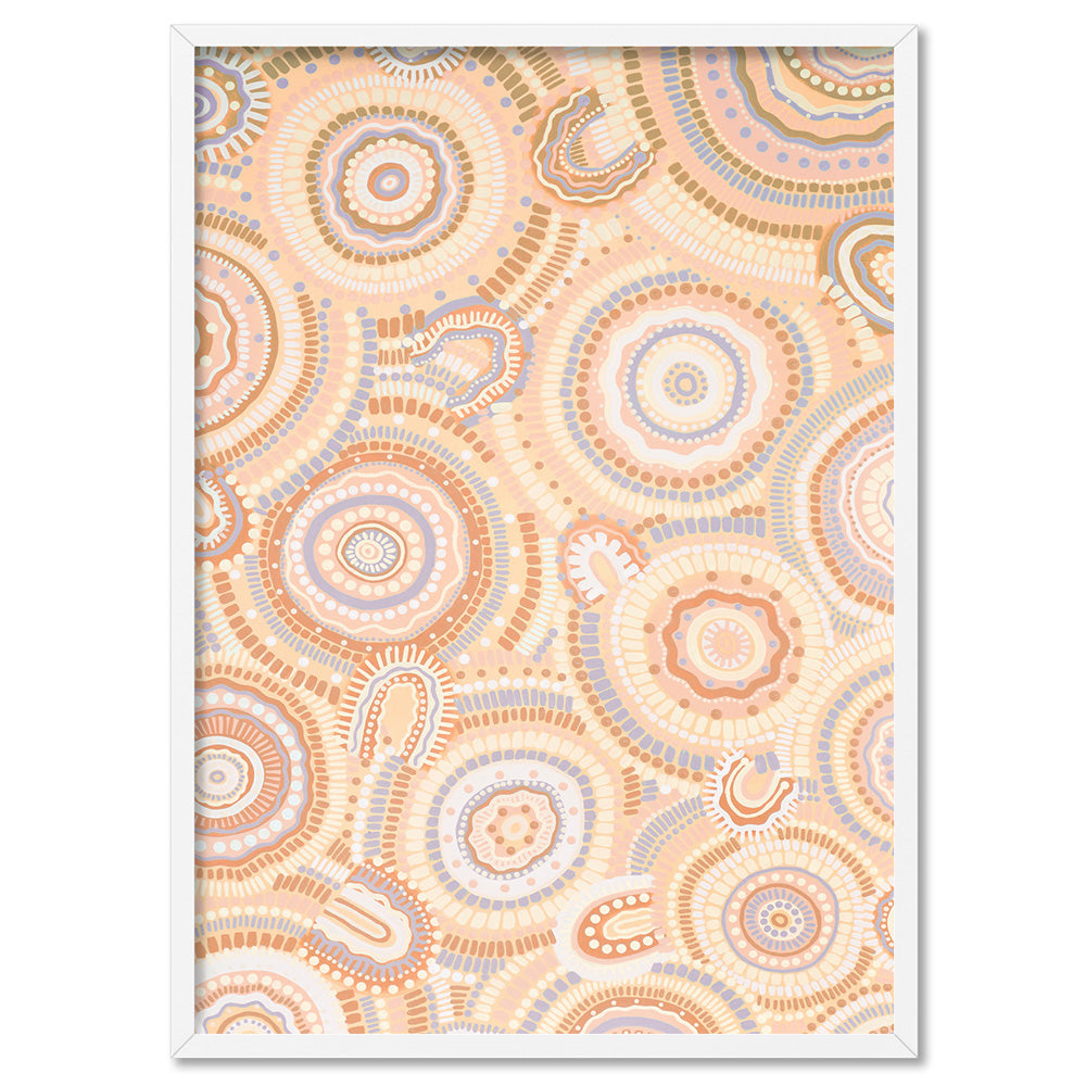 Gathering Bora Rings Pastel II - Art Print by Leah Cummins, Poster, Stretched Canvas, or Framed Wall Art Print, shown in a white frame