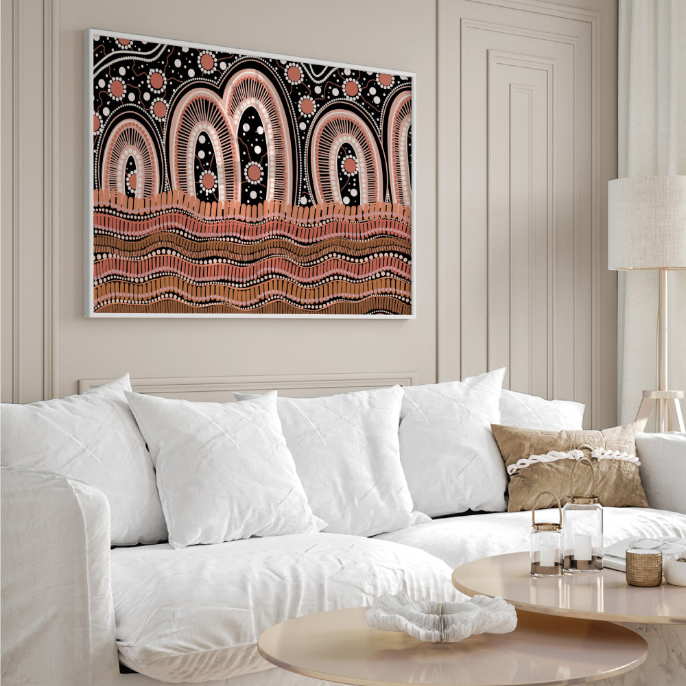 Windha Wiyala Night Sky in Landscape I - Art Print by Leah Cummins, Poster, Stretched Canvas or Framed Wall Art Prints, shown framed in a room