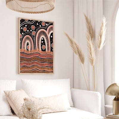 Windha Wiyala Night Sky I - Art Print by Leah Cummins, Poster, Stretched Canvas or Framed Wall Art Prints, shown framed in a room