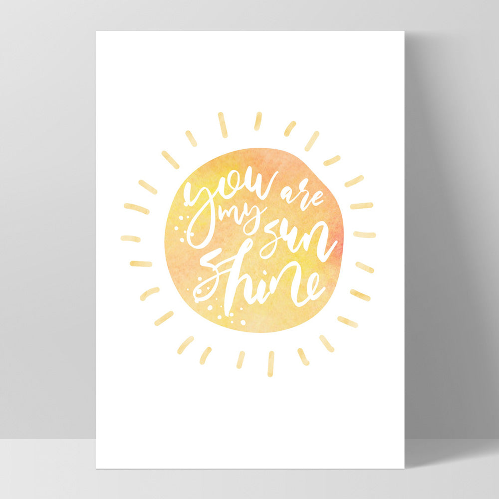 Pastel Bohemian Sun | You are my Sunshine - Art Print, Poster, Stretched Canvas, or Framed Wall Art Print, shown as a stretched canvas or poster without a frame