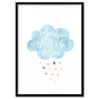 Pastel Bohemian Cloud | Rainbow After the Rain - Art Print, Poster, Stretched Canvas, or Framed Wall Art Print, shown in a black frame