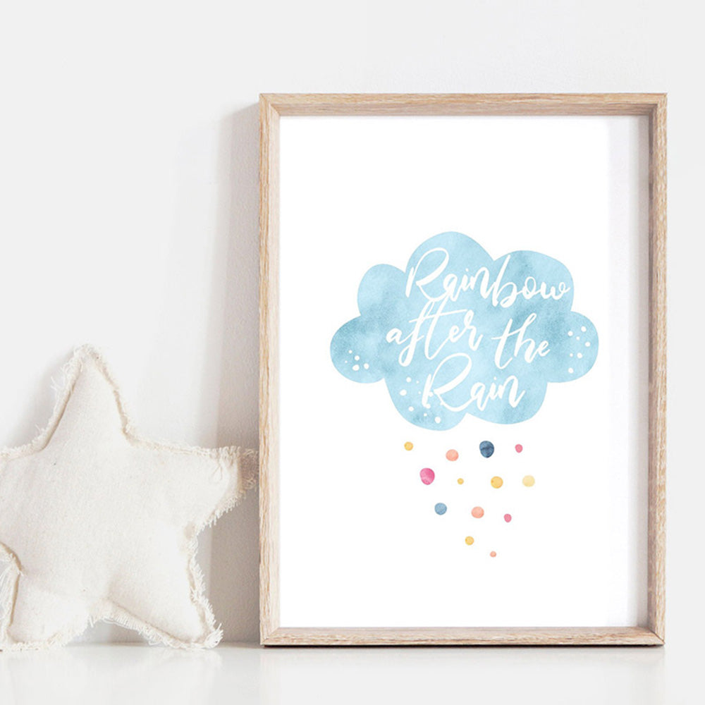 Pastel Bohemian Cloud | Rainbow After the Rain - Art Print, Poster, Stretched Canvas or Framed Wall Art, shown framed in a room
