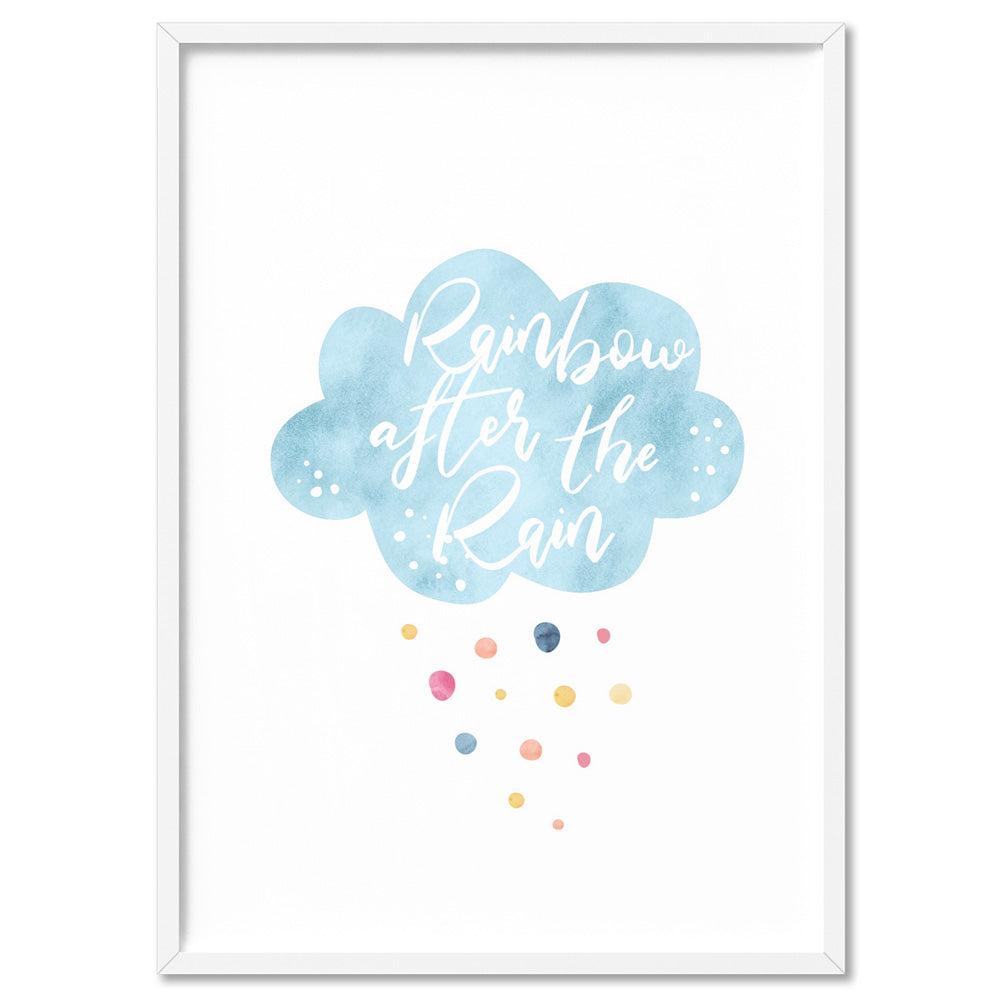 Pastel Bohemian Cloud | Rainbow After the Rain - Art Print, Poster, Stretched Canvas, or Framed Wall Art Print, shown in a white frame