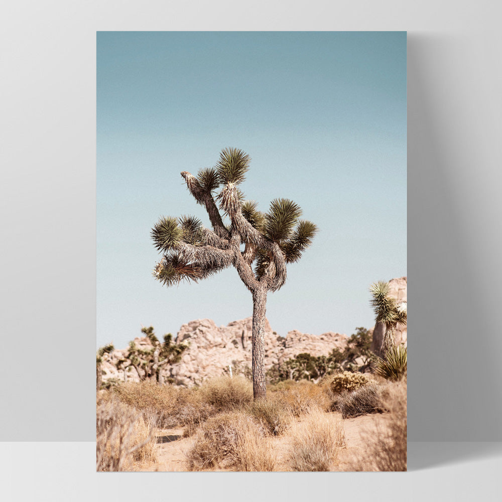 Joshua Tree Desert Landscape II - Art Print, Poster, Stretched Canvas, or Framed Wall Art Print, shown as a stretched canvas or poster without a frame