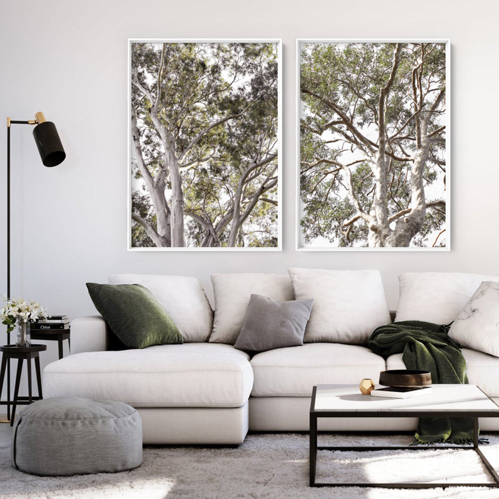 Gumtrees View II - Art Print, Poster, Stretched Canvas or Framed Wall Art, shown framed in a home interior space