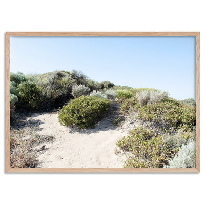 Sand Dune Botanicals Perth I - Art Print, Poster, Stretched Canvas, or Framed Wall Art Print, shown in a natural timber frame