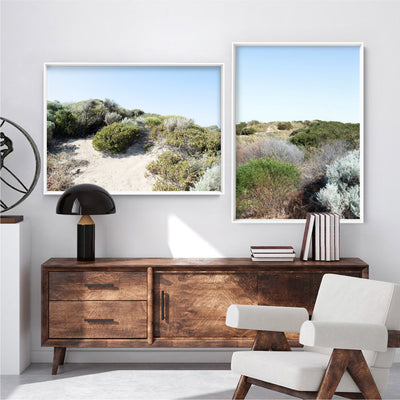 Sand Dune Botanicals Perth I - Art Print, Poster, Stretched Canvas or Framed Wall Art, shown framed in a home interior space